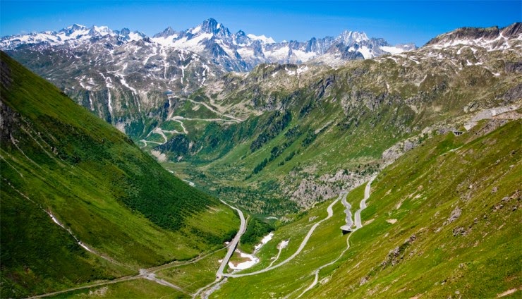 Furka Pass – the Most Scenic Ride in the Swiss Alps, Switzerland Furka Pass – the Most Scenic Ride in the Swiss Alps, Switzerland