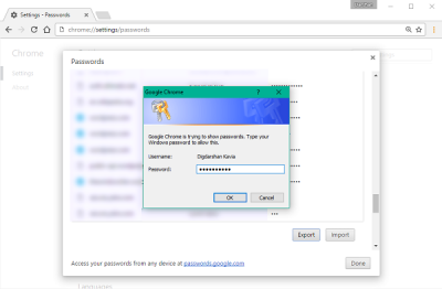 Come esportare e importare le password nel browser Chrome