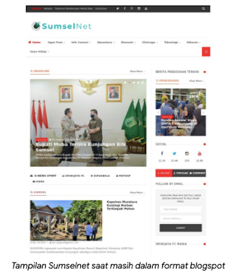 Tampilan Sumselnet