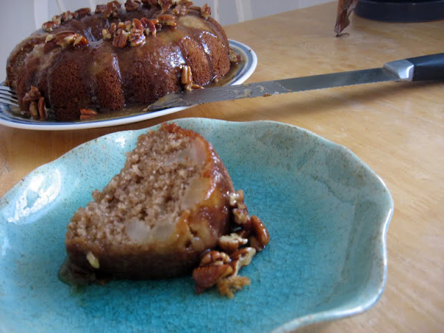 Pear Spice Cake with Pecan Praline Topping by freshfromthe.com