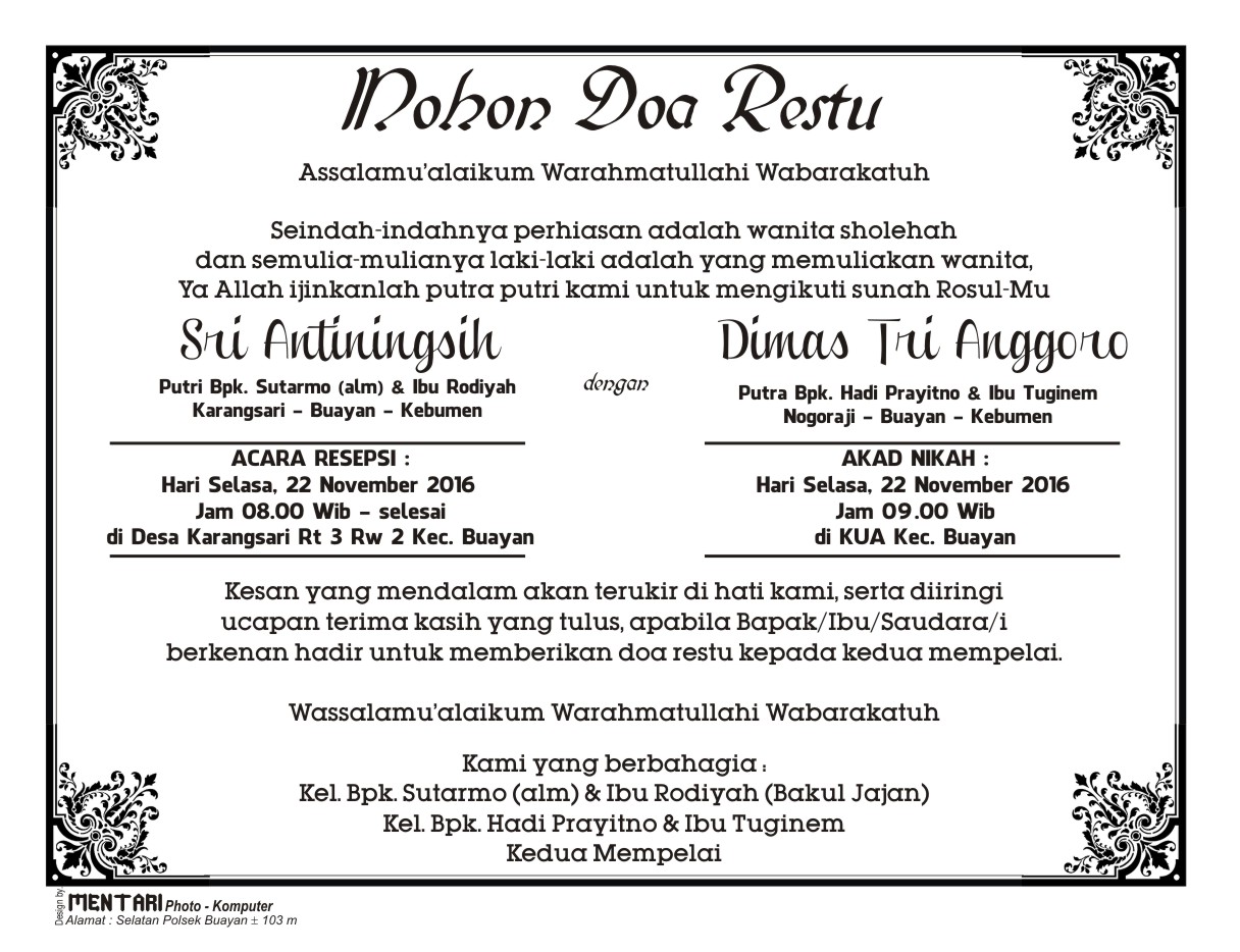 Contoh Undangan Besek Nikahan 2018 Download Gratis