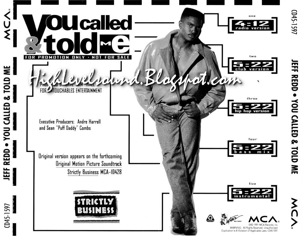 Jeff Redd You Called And You Told Me highest level of music: Jeff Redd - You Called & Told Me-(Promo_CDM