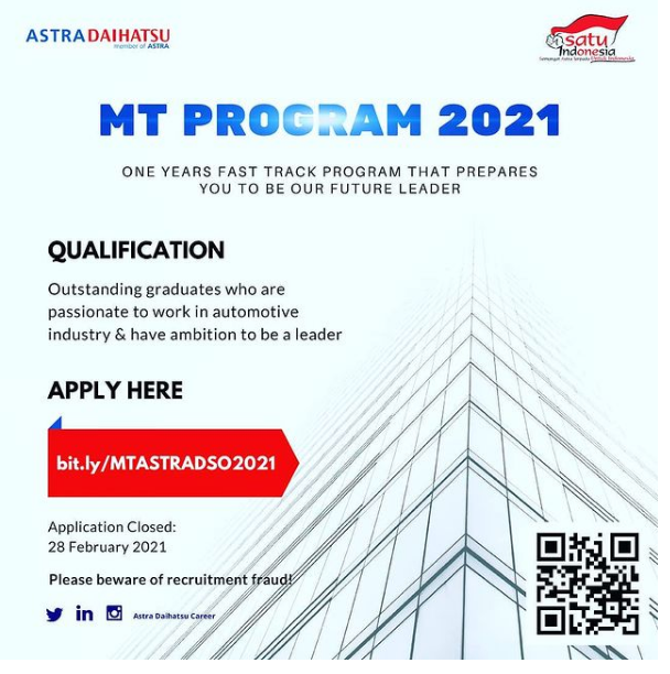Lowongan Kerja Management Trainee Program Astra Daihatsu Bulan Februari