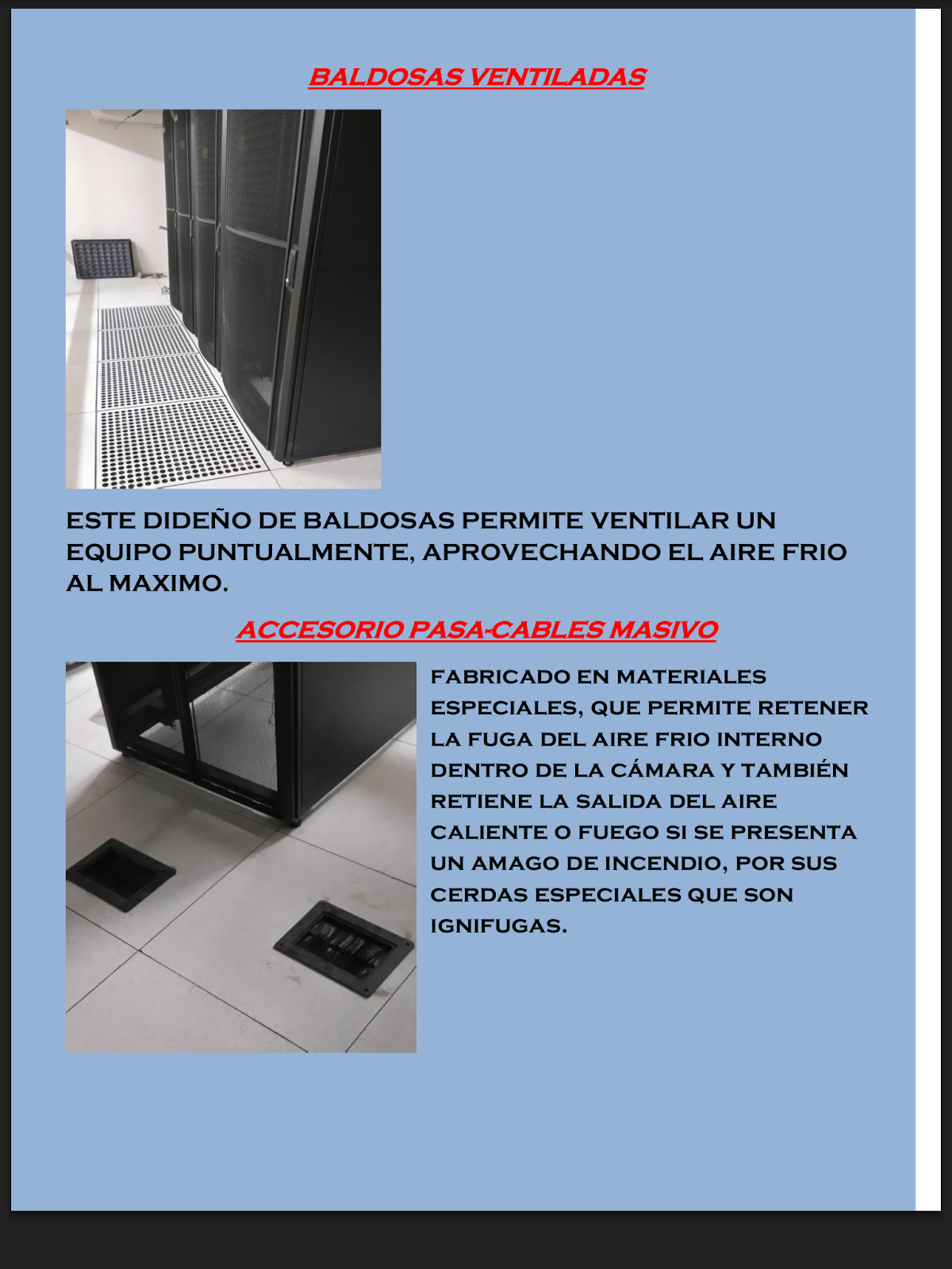 ACCESORIOS DE PISO TECNICO