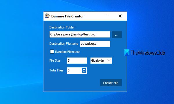 DummyFileCreator-tool