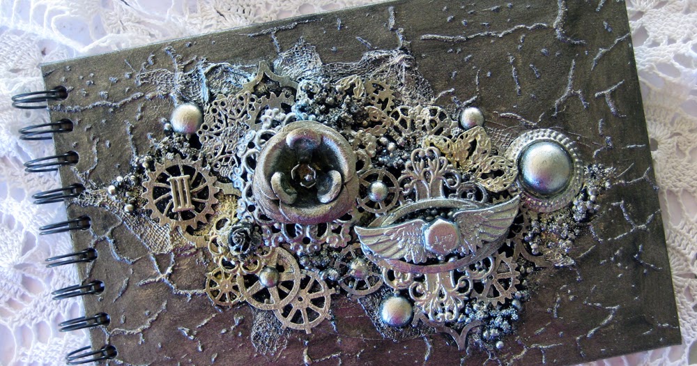 Mary's Crafty Moments ''Altered Notebook Cover'' A DT Notebook Cover for 2Crafty Chipboard