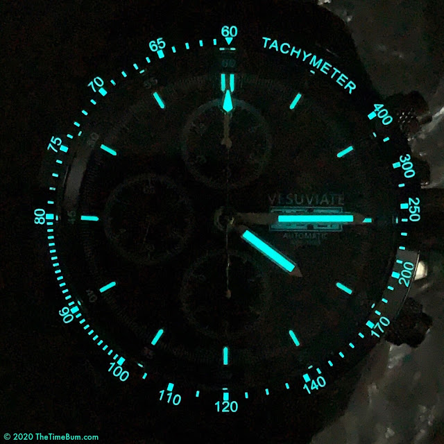 Vesuviate Automatic Chronograph lume