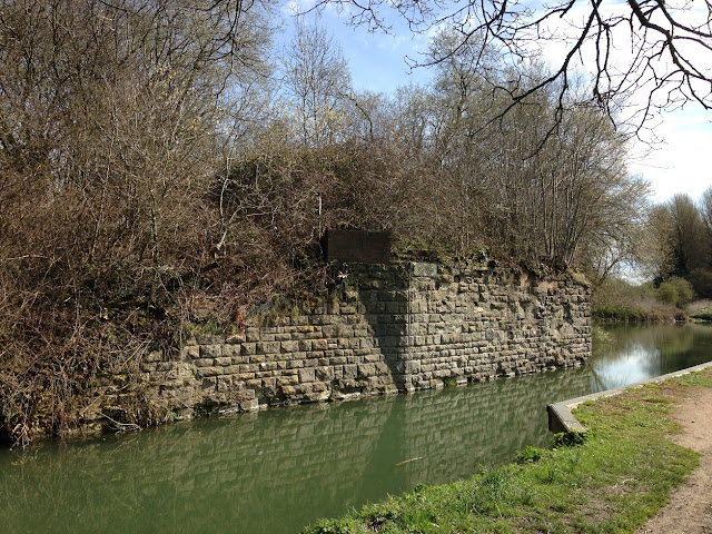 Remains of a bridge carrying the Midland and South Western Junction Railway over the Kennet and Avon Canal