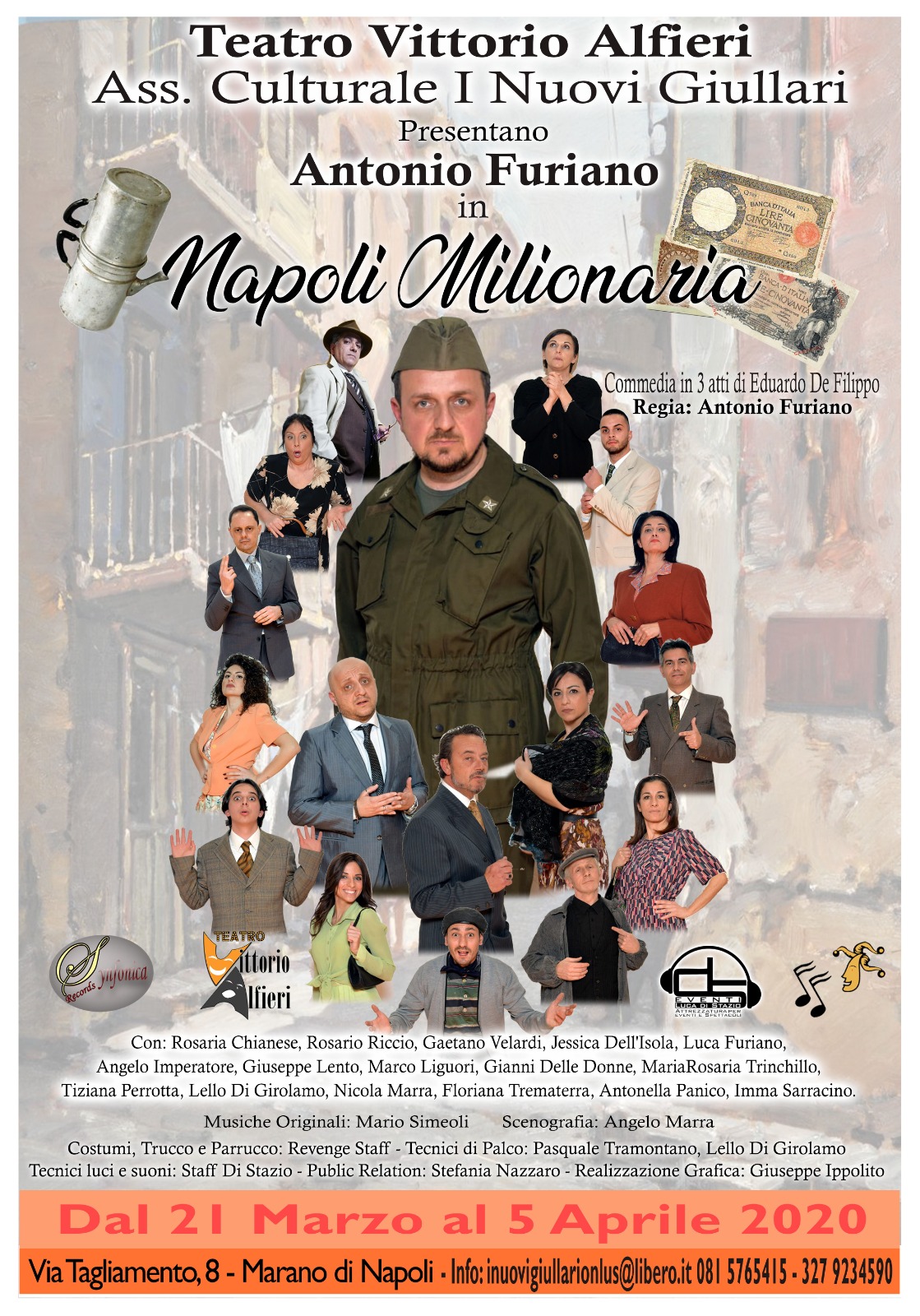 “Tutti a teatro” all’Alfieri di Marano arriva “Napoli Milionaria”