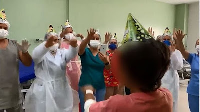 Criança de Pão de Açúcar torturada pelo padrasto tem festa de aniversário em hospital