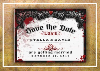 Bloody Elegant Save the Date Wedding Postcard