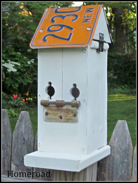 Make your own DIY  birdhouse using reclaimed wood and parts. 