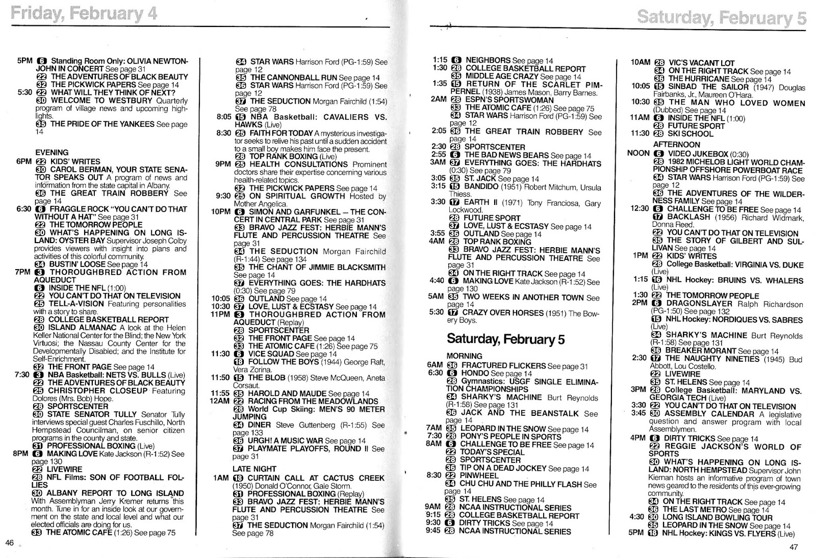 don't parade in my rain Cablevision Guide, February 1983.