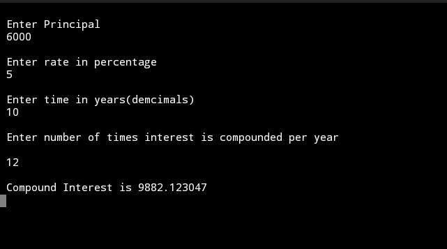 C program to calculate compound interest - My CS Tutorial - My CS Tutorial