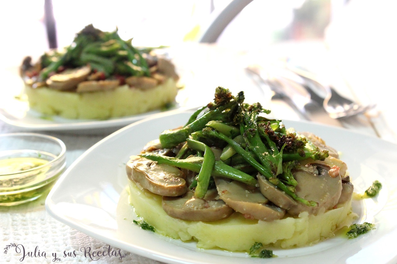 JULIA Y SUS RECETAS Timbal de bimi y champiñones