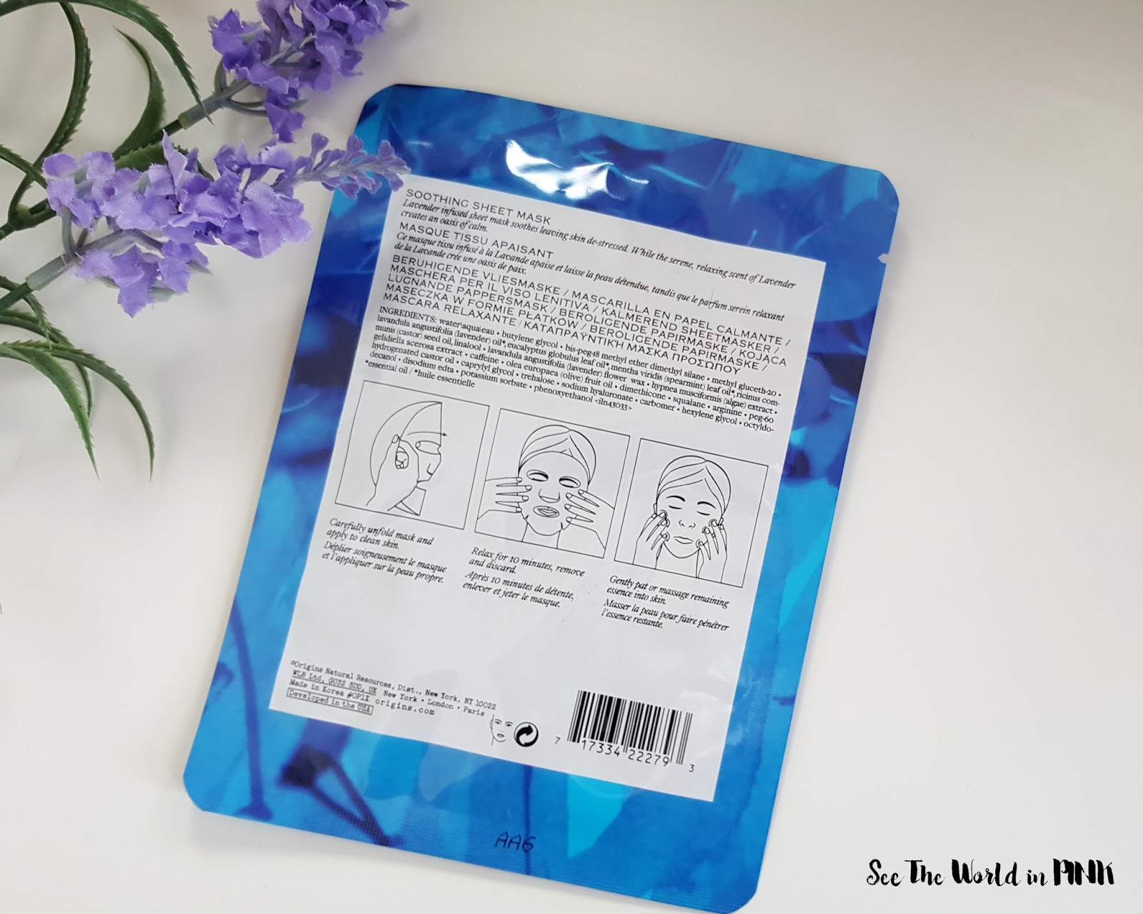 Mask Wednesday - Origins Flower Fusion Lavender Soothing Sheet Mask Review 