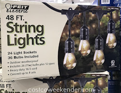 feit string lights 48ft electric incandescent costco outdoor beautifully space