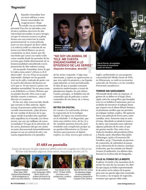 Emma Watson Updates: Emma Watson and Alejandro Amenabar cover