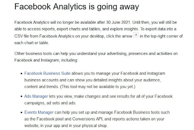 Facebook Analytics Going Away: Facebook is Shutting Down Analytics on 30th June 2021: eAskme