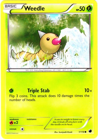 Pokemon Card Showcase Weedle 1 116