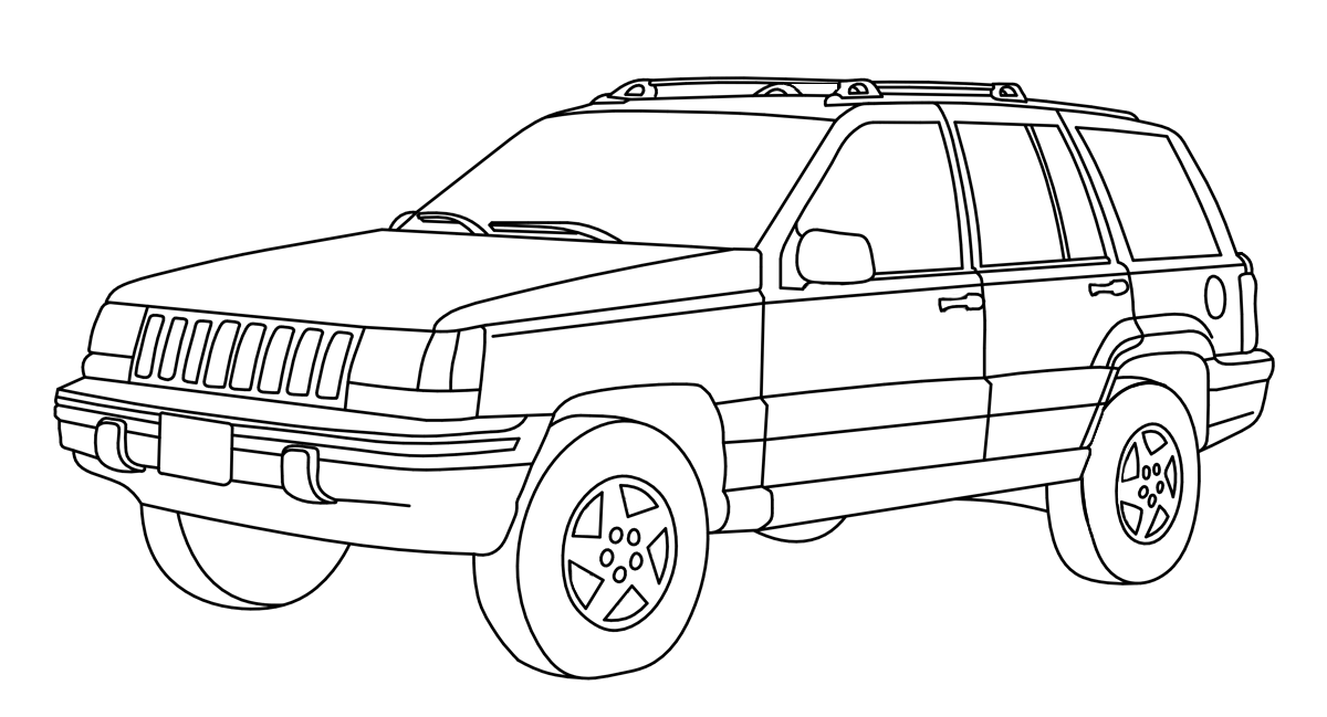 Gambar Mewarnai Mobil Jeep - Funny Picture