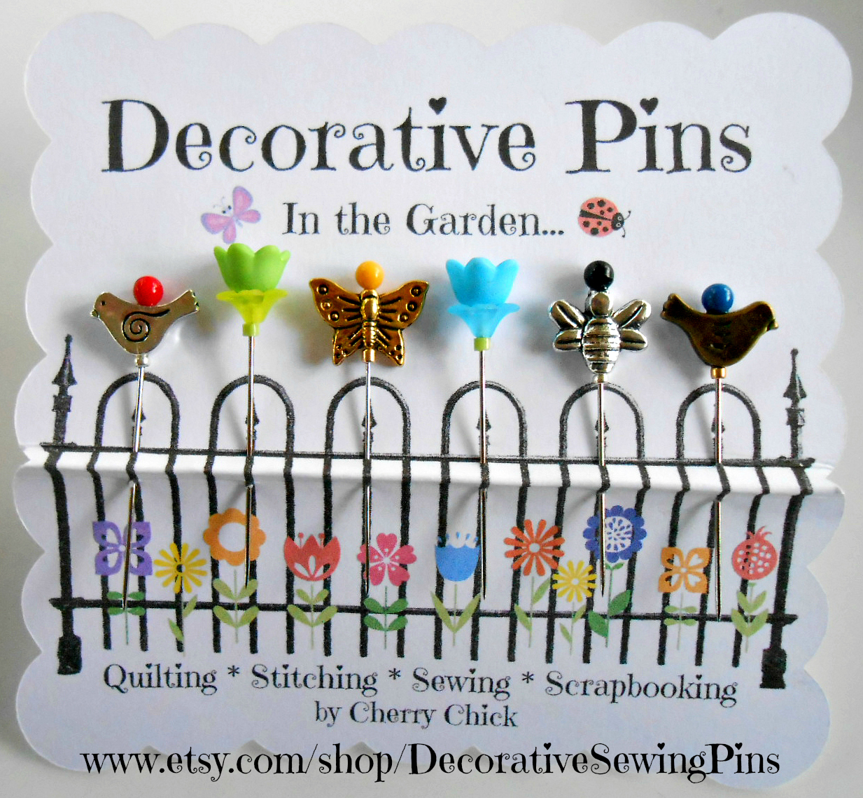 Cherry Chick In the Garden Decorative Pins