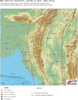 Cutremur puternic cu magnitudinea de 6,2 grade in Myanmar, regiunea de granita Myanmar-India