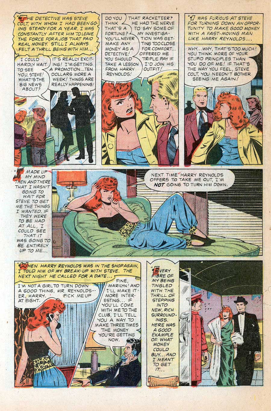 Pictorial Romances #8 st. john golden age 1950s romance comic book page art by Matt Baker