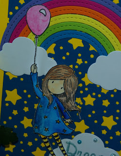 [DIY] Dream Big Flying Girl with Balloon & Rainbow  Träum groß Fliegendes Mädchen mit Luftballon und Regenbogen  Santoro Gorjuss Fly With Me