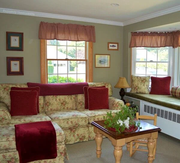 Family Room  With Floral Couch