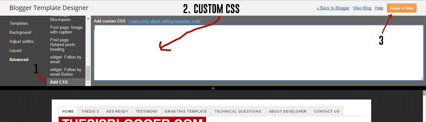 Thesis custom css code