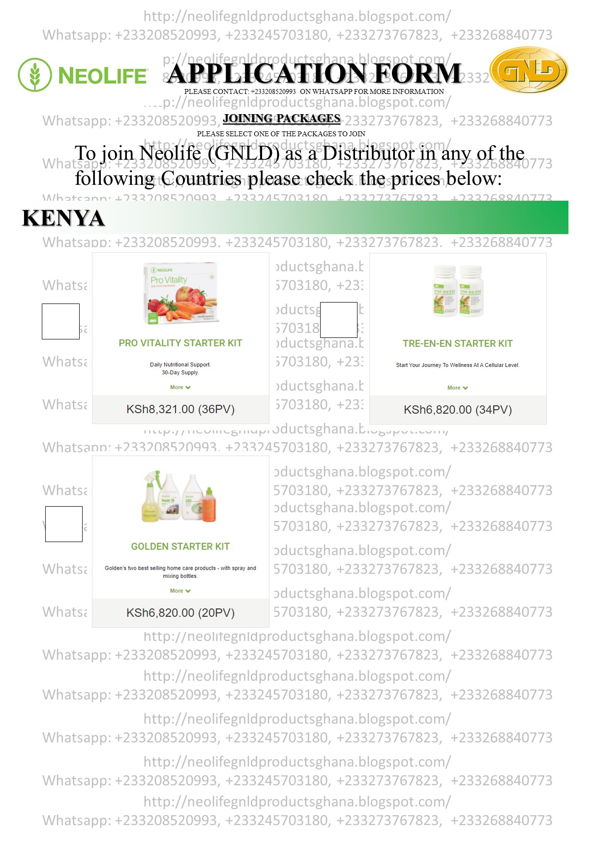 HOW TO JOIN OR REGISTER (REGISTRATION) NEOLIFE (GNLD) PRODUCTS, KENYA