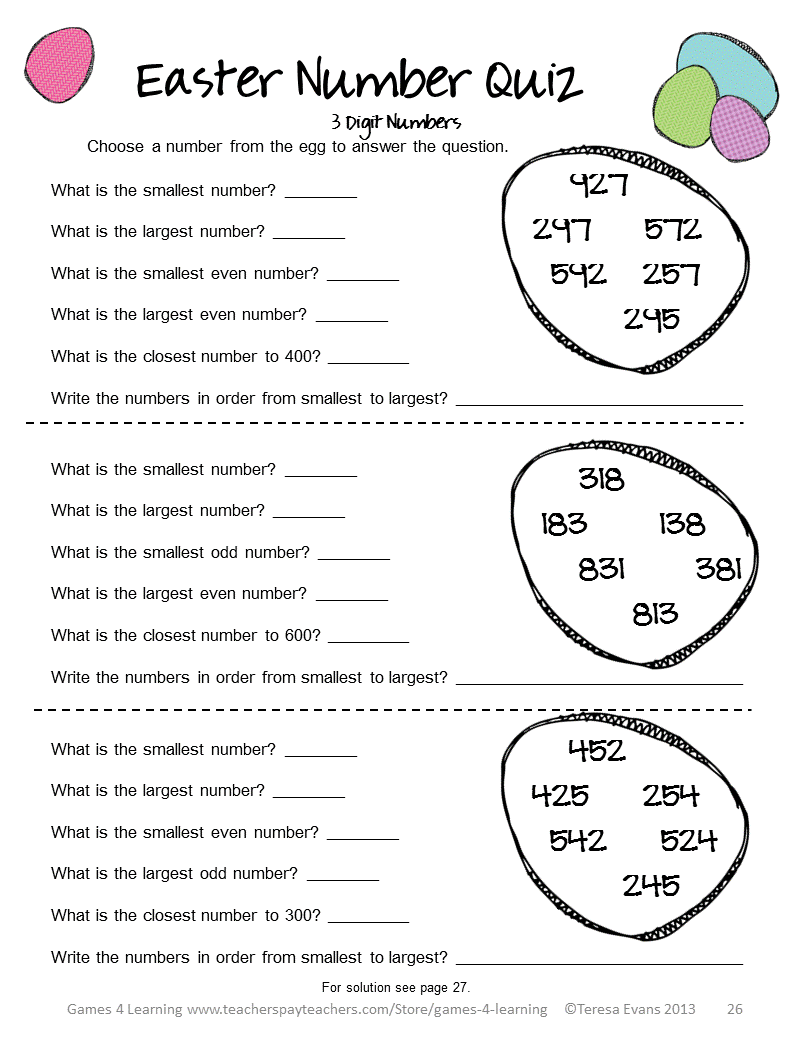 Fun Games 4 Learning Easter Math Freebies Happy Easter 