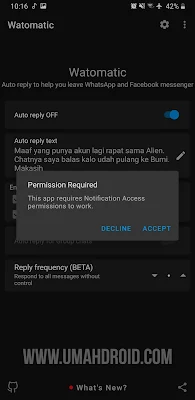 Ijin Aplikasi Balas WA Tanpa Online