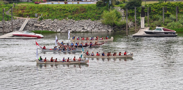 The journey is almost over as the canoes approach Kamloops.