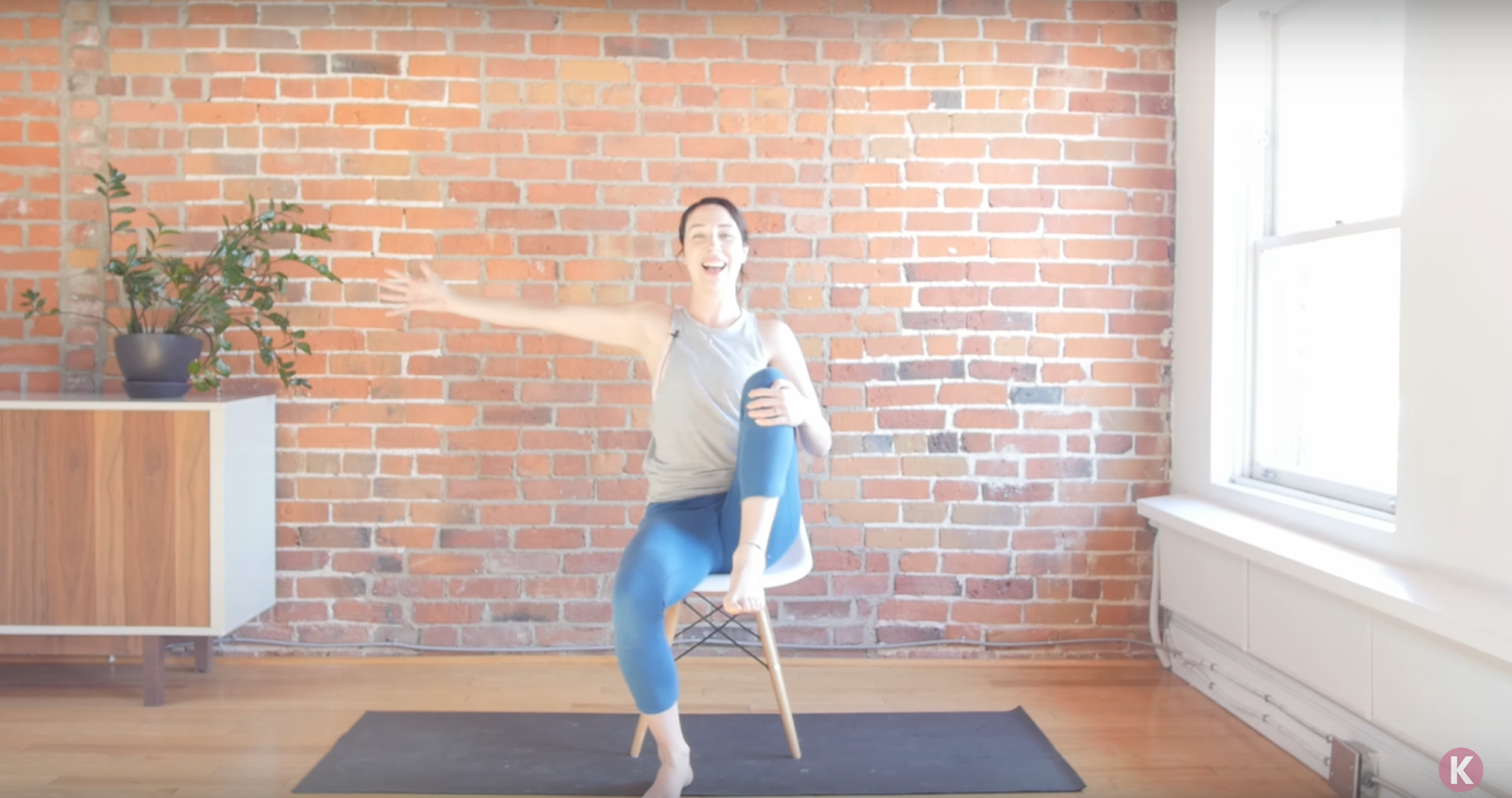 Standing yoga poses with chair - Iyengar Yoga - YouTube