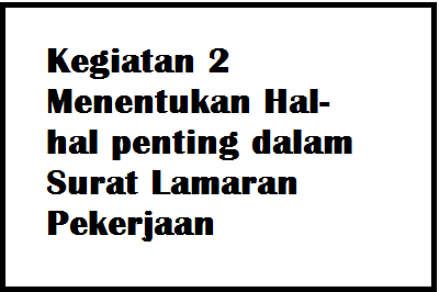 Kegiatan 2 Menentukan Hal Hal Penting Dalam Surat Lamaran Pekerjaan Operator Sekolah