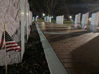 Veterans Walkway at night