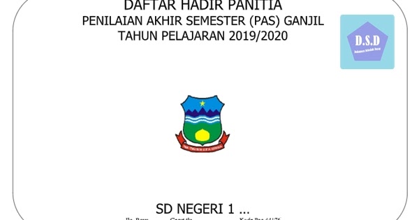 Format Daftar Hadir Panitia PAS Lengkap dengan Cover