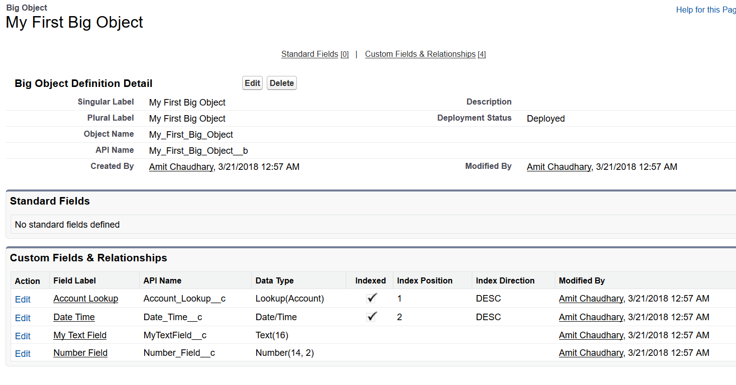 Amit Salesforce Salesforce Tutorial Big Object in Salesforce