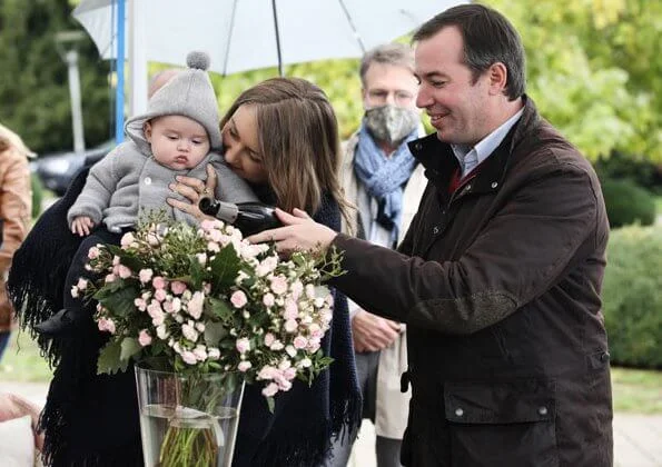 Hereditary Grand Duke Guillaume and Hereditary Princess Stephanie attended the baptism of a rose in honor of the birth of Prince Charles