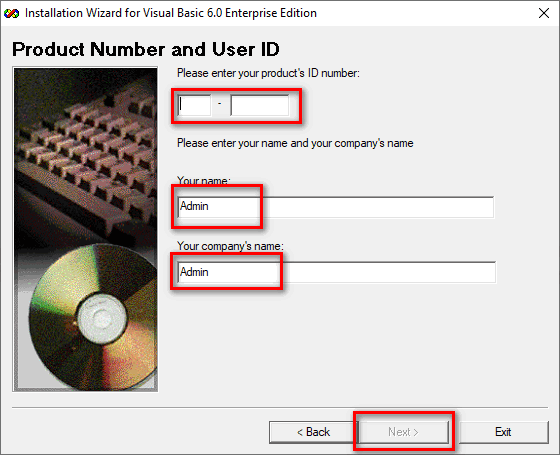 Step 4 - Install Visual Basic 6 Step 4 - Install Visual Basic 6