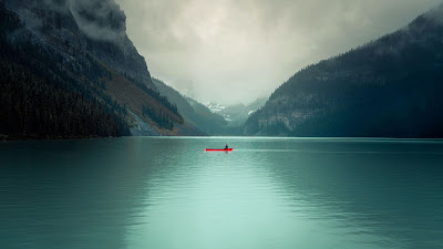 Lake, Mountain, Canoe, Valley, Landscape Lake, Mountain, Canoe, Valley, Landscape