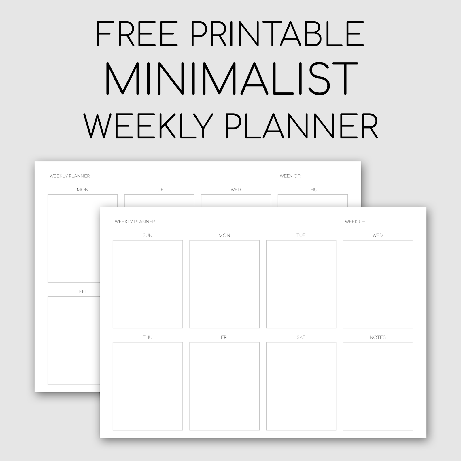 Free Minimalist Planner Printables