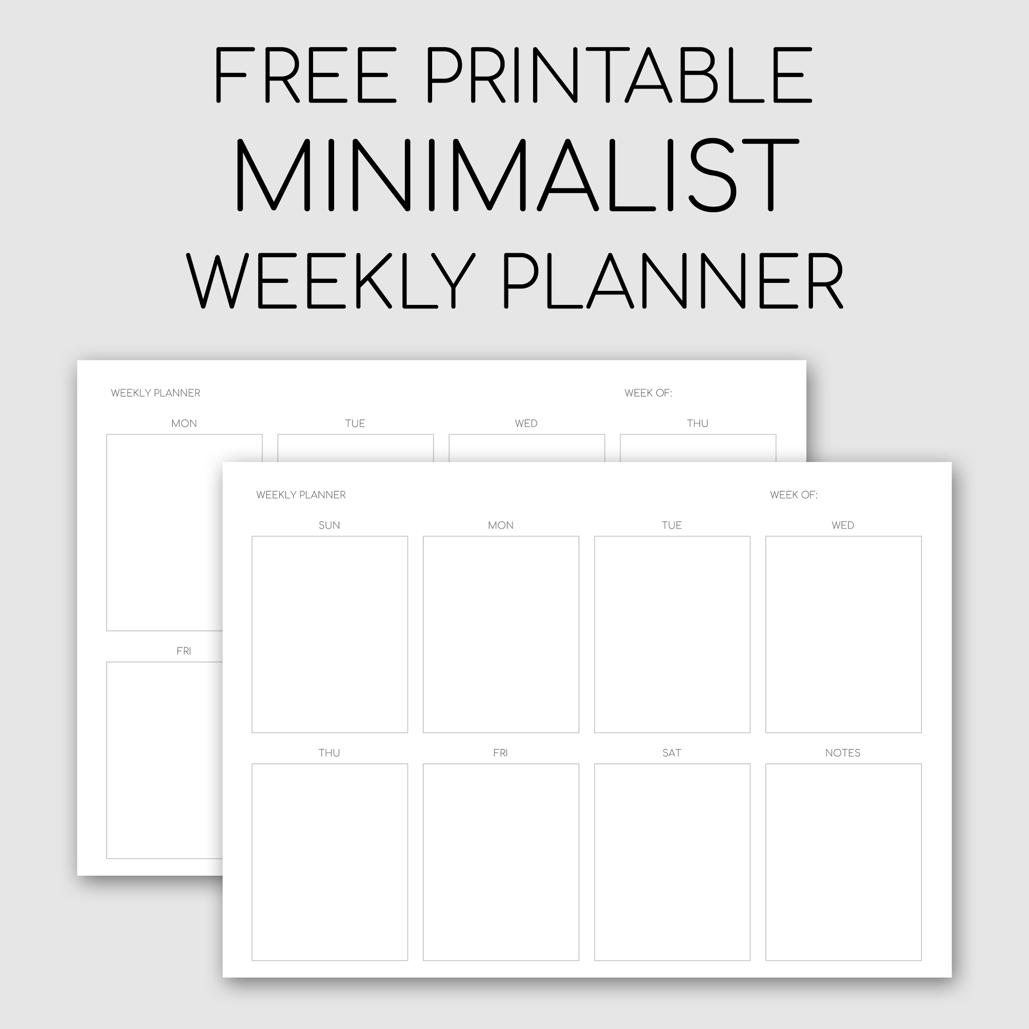 Printable Minimalist Weekly Planner