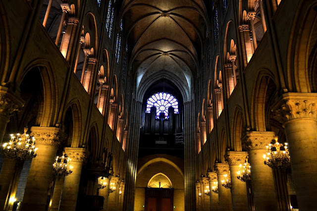 Paris - Beautiful Inside view of Notre Dame, Paris