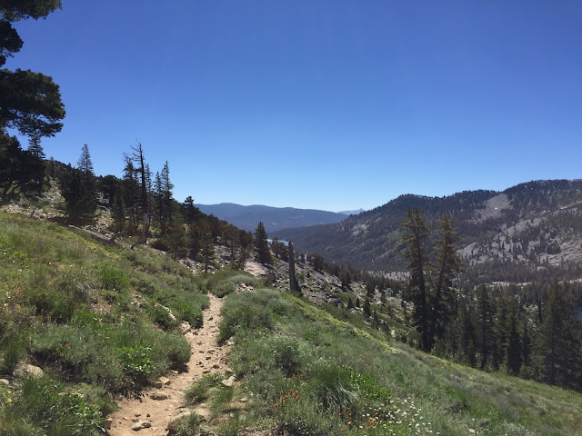 Hiking back to Echo Lake Chalet