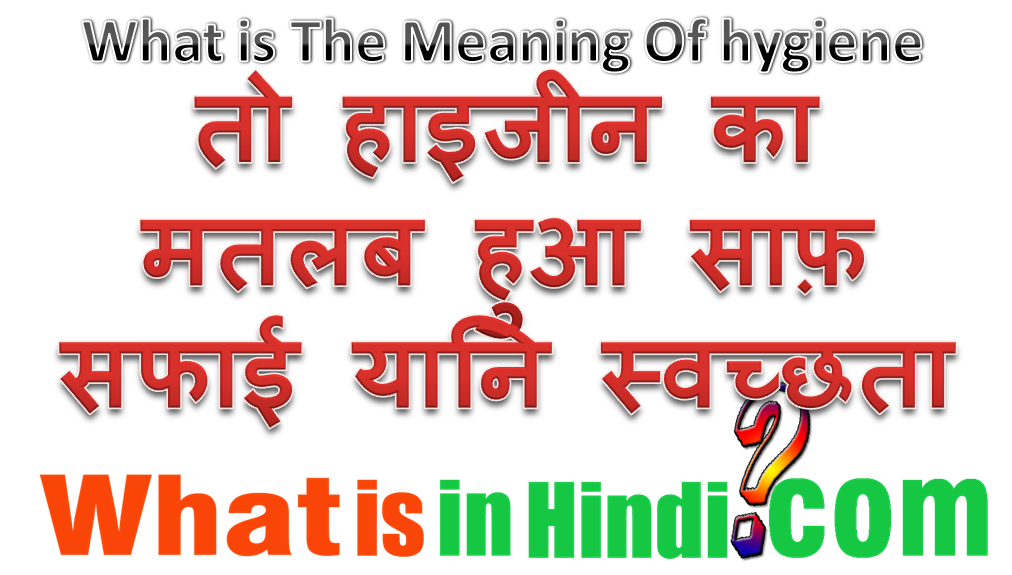 What is the meaning hygiene in Hindi Hygiene ka matlab kya hota hai
