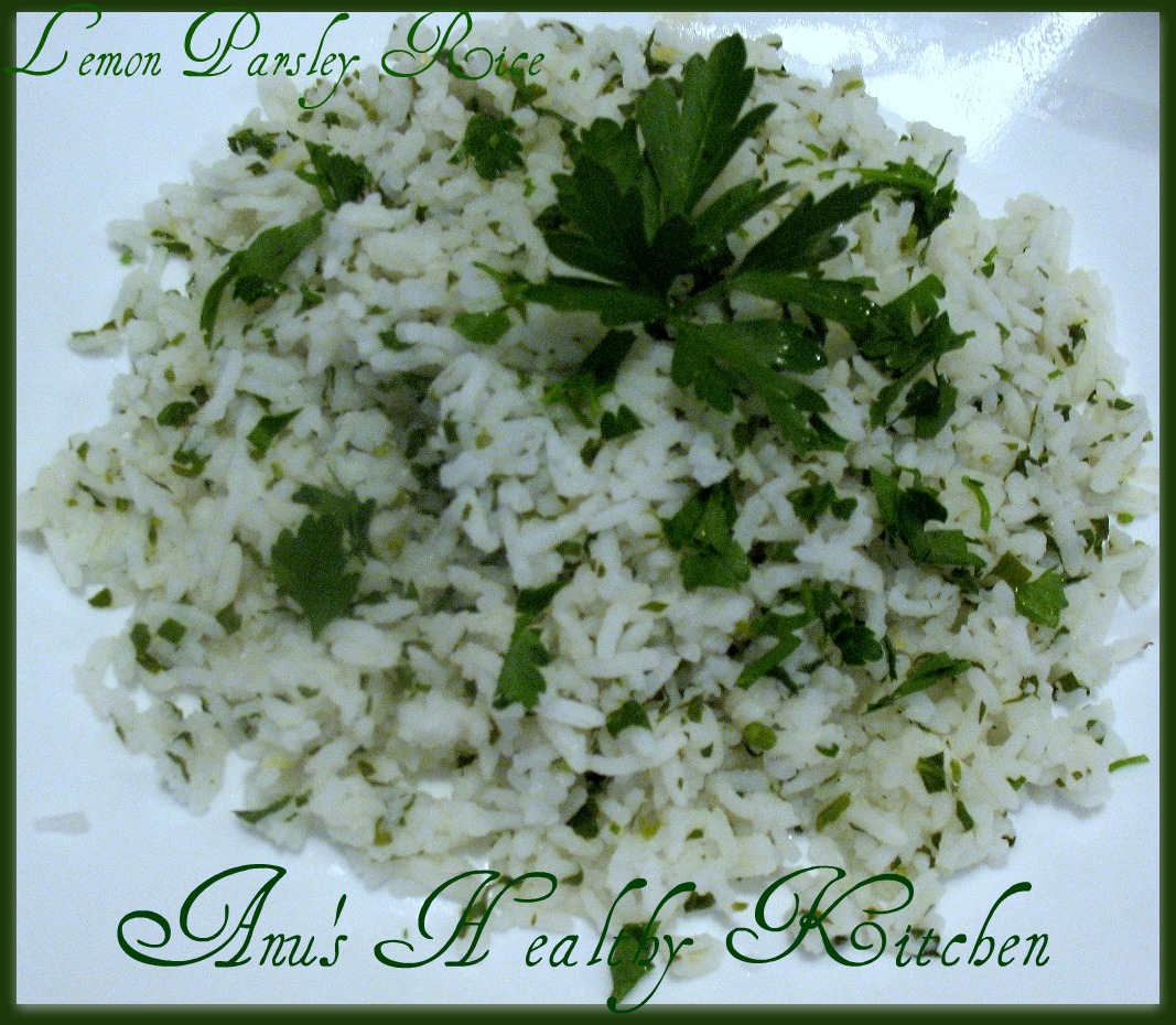 Lemon Parsley Rice the brown eyed bookie
