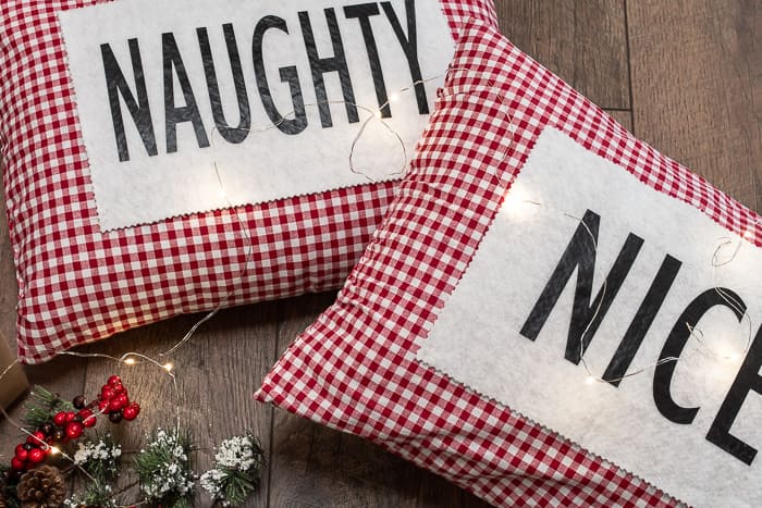 Naughty and nice pillows